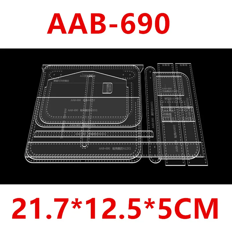 DIY Acrylic Clutch Template for Men, Business Bag, Leather Craft Pattern, Sewing Pattern, New Fashion, 1Set
