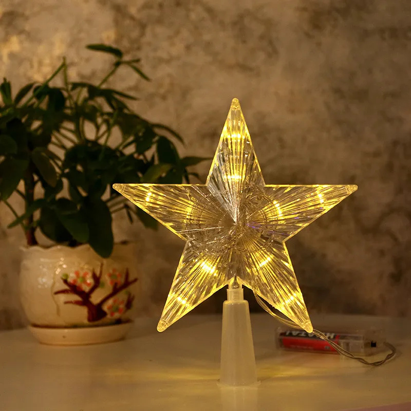Led Lights Decoration Five-pointed Star Xmas Tree Top Fairy New Year Christmas for Home Room Decor Garland | Освещение