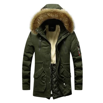 Men Thick Warm Winter Jackets Men's Clothing Top Long Fleece Parkas Man Parka Plus Size Casual Fashion Outwear Stand Colar Coats 2