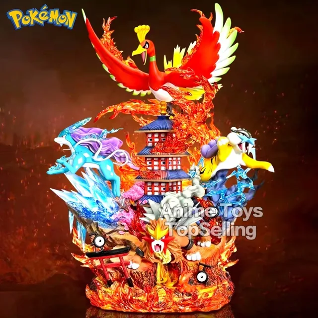 Pokemon Raikou Suicune Entei Ho-Oh action figure 38 cm 1