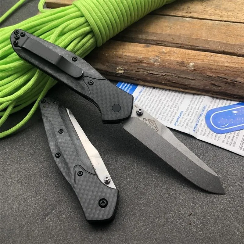 

940 Osborne BM Pocket Folding Knife D2 Steel Tanto Blade,Carbon Fiber Handles Outdoor Camping Hunting Knives Tactical EDC Tool