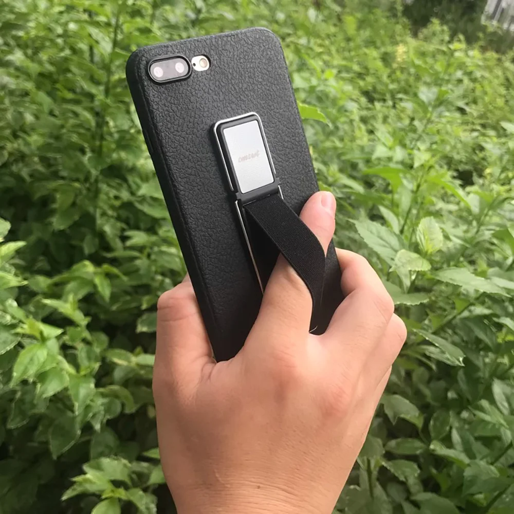 Elastic Phone Grip Strap with Kickstand and Adhesive Loop for Secure Hold and Stand Function