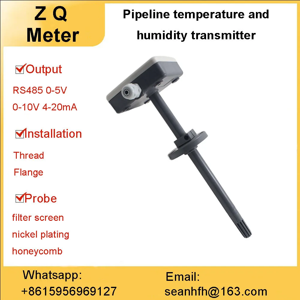 

Pipeline temperature and humidity transmitter air duct temperature and humidity sensor 4-20mA/0-10V/0-5V output