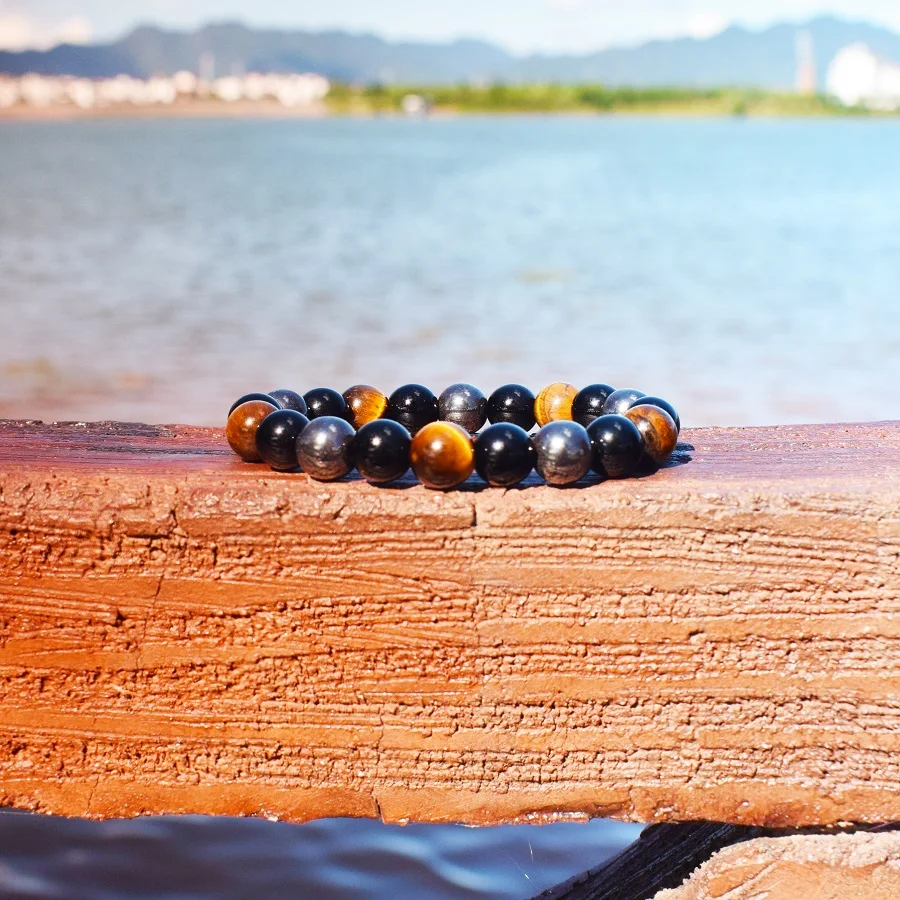 New Tiger Eye Stone Bead Couple Bracelets for Women Magnetic Hematite Bracelets Men Health Care Magnet Help Weight Loss Jewelry