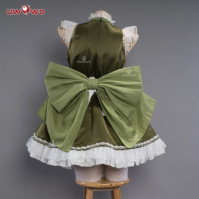 In Stock UWOWO Nahida Cosplay Genshin Impact Cosplay Fanart Nahida Cute Maid Cosplay Maid Dress Ice