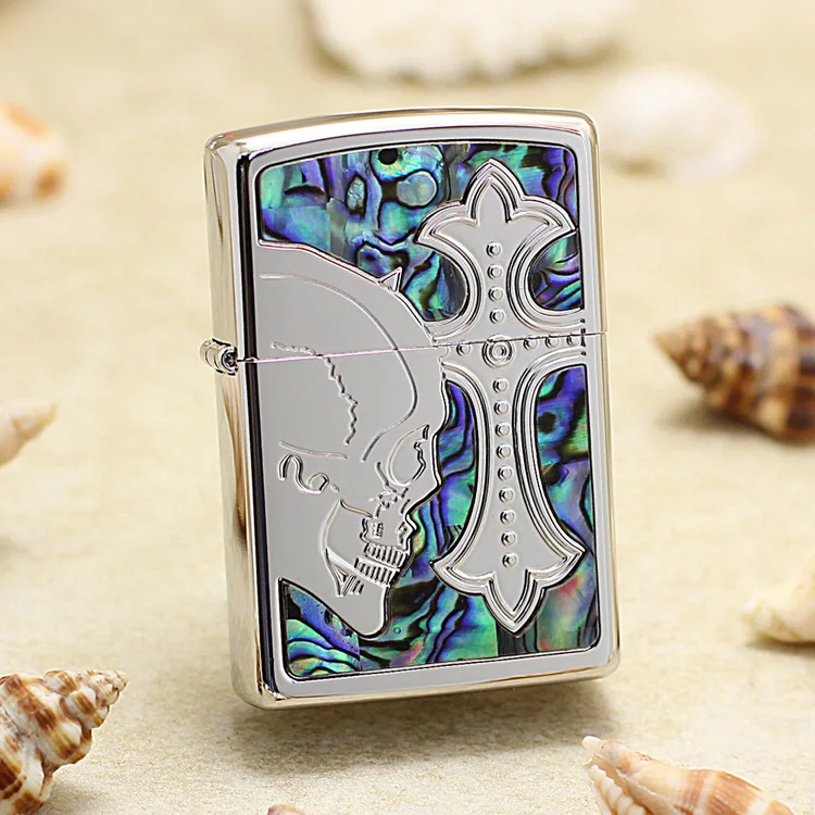 

Подлинная масляная Зажигалка Zippo, медная ветрозащитная Зажигалка скелет, крест, керосиновая зажигалка, подарок с кодом против подделки
