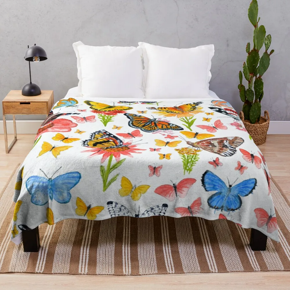

USA Butterflies Galore! Throw Blanket Hairy Blankets Hairy Blanket Weighted Blanket
