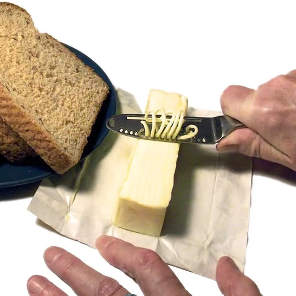 3 in1 Knife Cheese Tools Stainless Steel Butter Spreader Chocolate Curler Butter Grater Jam Applicator Multi-Function Gadgets