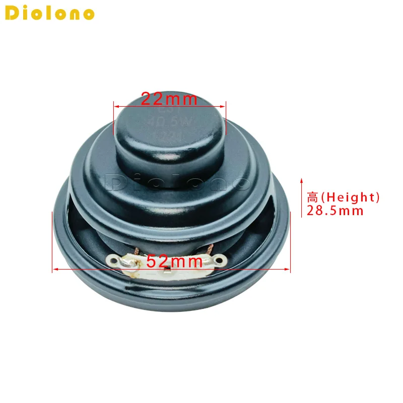 Audio Speakers 2pcs 4 Ohms 5W 52mm Round 16 Core Dual Neodymium Magnetic Waterproof 2 inch Yellow Glassfiber Black