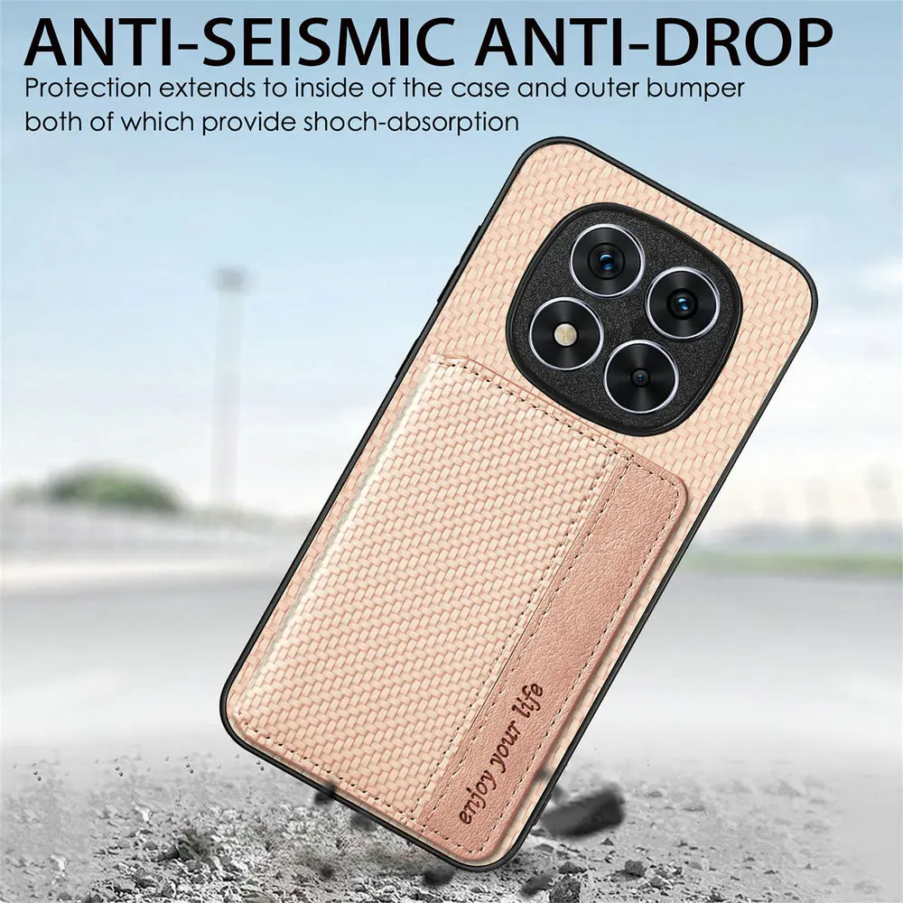 Luxury RFID Leather Card Case with Magnetic Back Shell