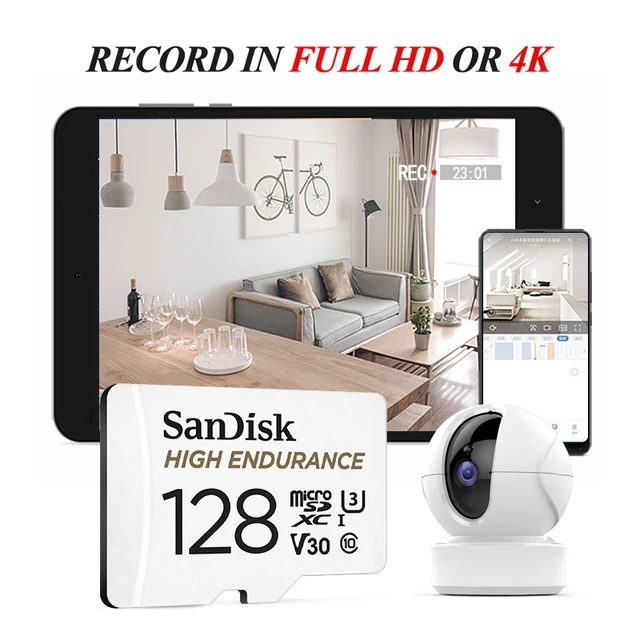 SanDisk V30 caméra de Surveillance carte mémoire haute Endurance microSDXC TF carte 512GB 128GB 256GB 64GB 32GB 4K carte vidéo pour DVR 1