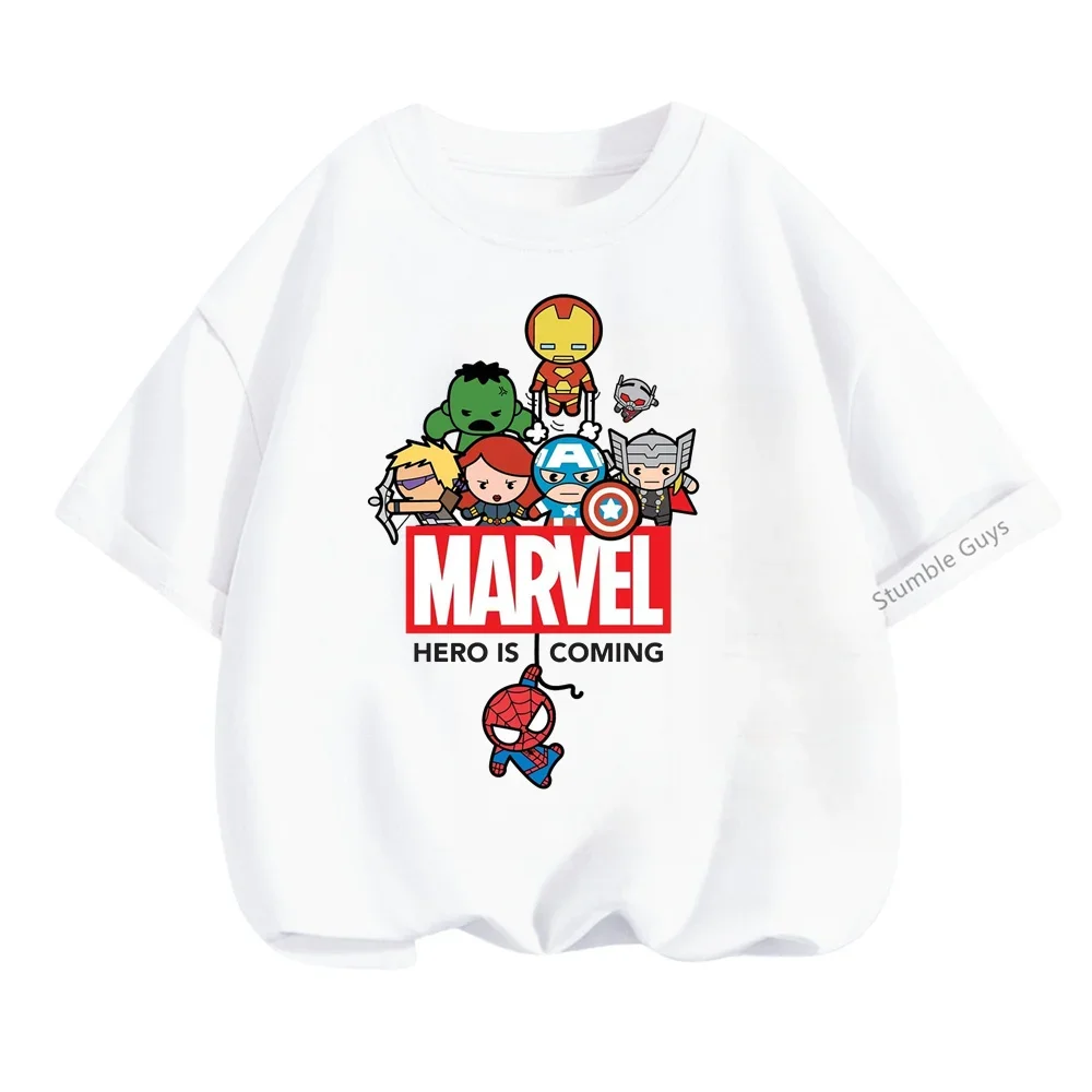 Marvels Child T-Shirts Summer The Avengers Kids T Shirt Children Cartoon Kawaii Casual Clothes Super Hero Top Boy Girl Tee Shirt 2