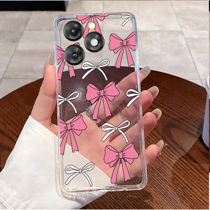 Luxury Clear TPU Case - Cute Rabbit & Funny Cat Design, Soft Silicone Protective Cover