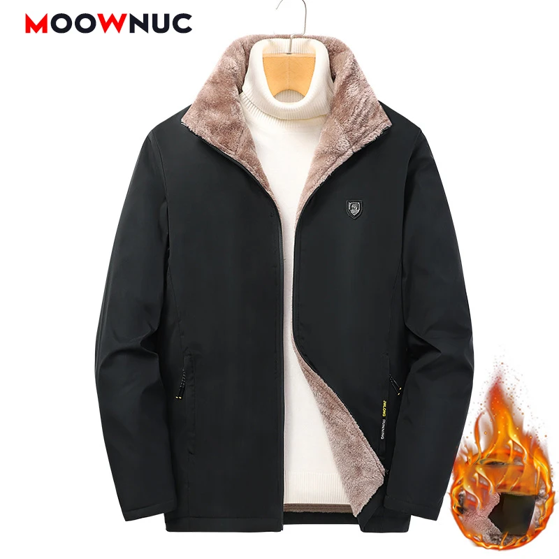 

Men's Fashion Parkas Jacket Male Casual Thick Winter Windbreaker Overcoat Hats 2022 Long Windproof Business Brand Solid MOOWNUC