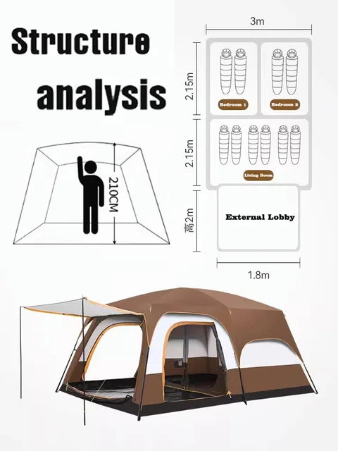 Oversized 2 Bedroom Tent - Glamping Tents - Camping - Camping Boutique