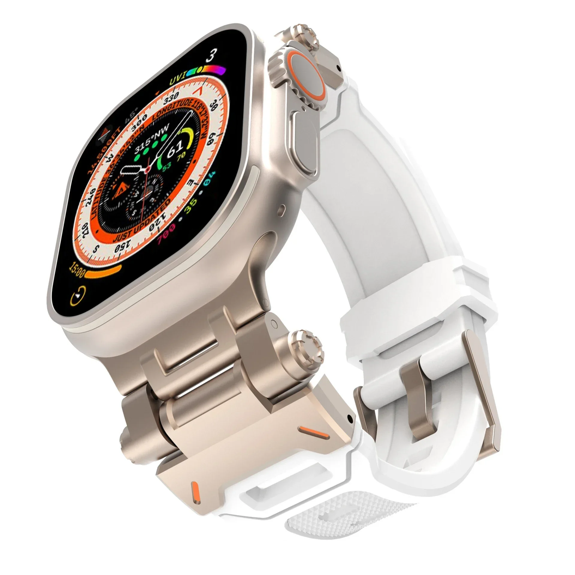 Titanium Color Silicone Sports Watch Band