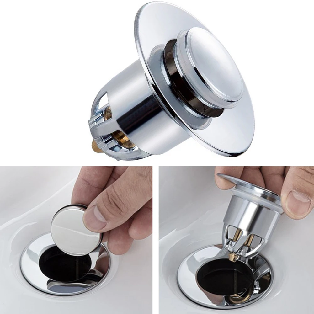 Drain Stopper Pop-Up Bounce Core Basin Filter Hair Catcher Shower Sink Strainer Bathtub Stopper Bath Plug Bathroom Accessories