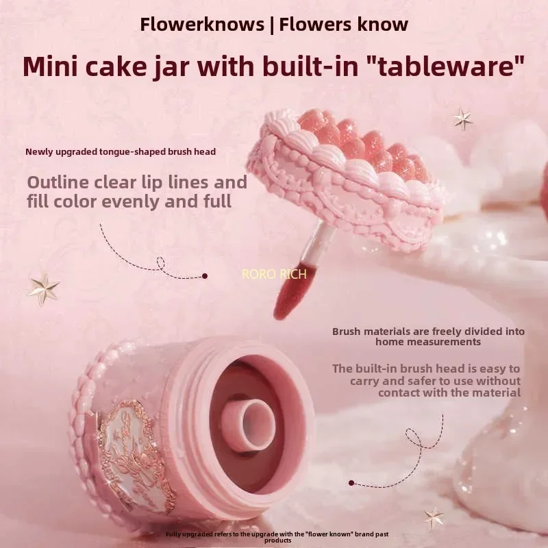 Flower Knows Strawberry Cupid Cake Lip Mud Matte Velvet Cute 5ml 100% Original Makeup Cosmetics Flowerknows Lip Cream 3