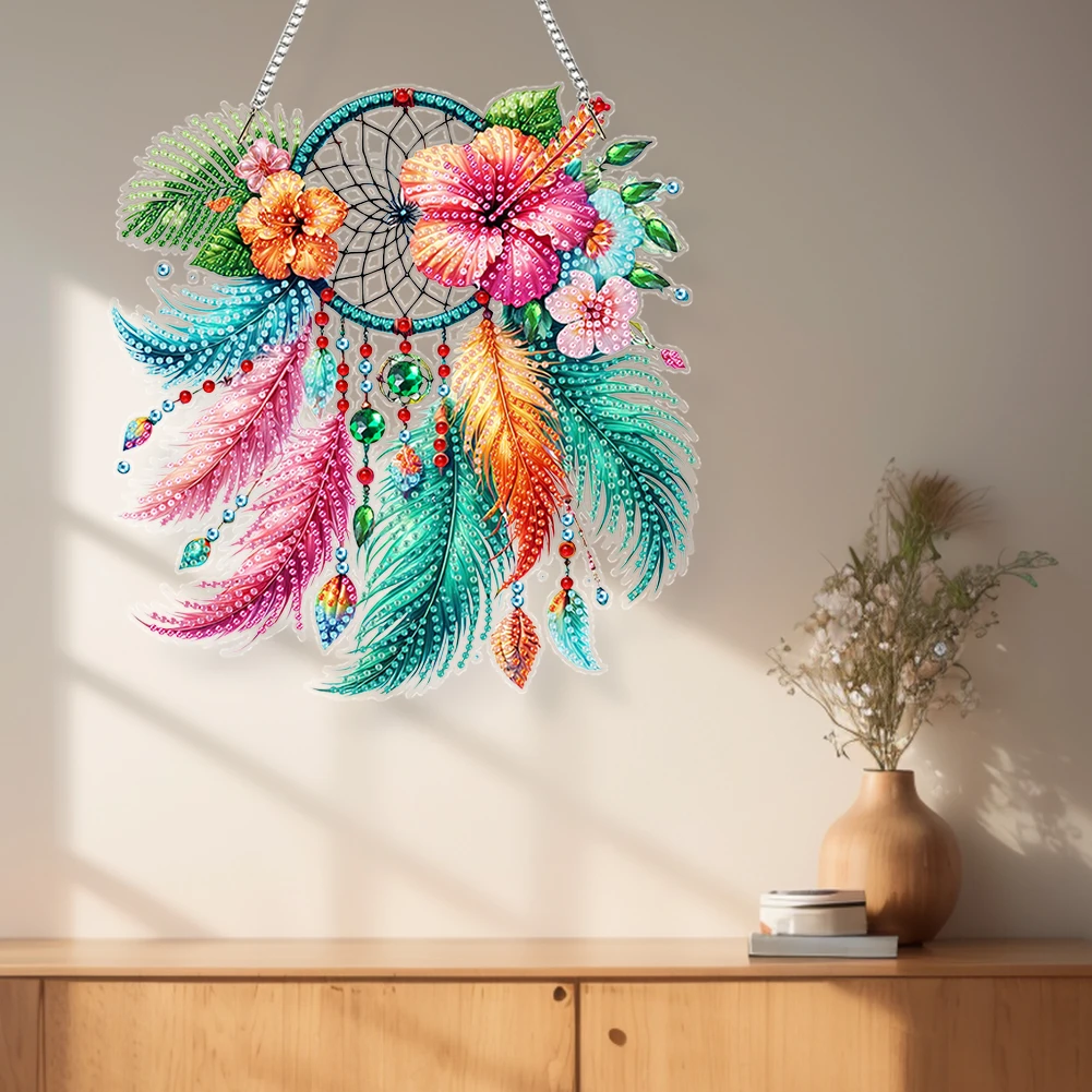 Acrylic Special Shape Pentacle Garland DIY Diamond Art Pendant Kit Diamond Painting Ornaments Diamond Painting Hanging Pendant