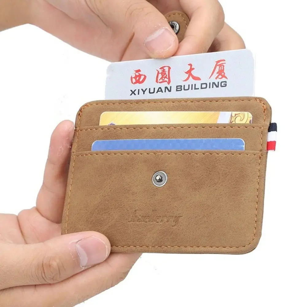 

Fashion Simple Short Purse Bank card Buckle Credit Card Men Wallet Multi Slot Card Holder Card Sleeve Slim Billfold