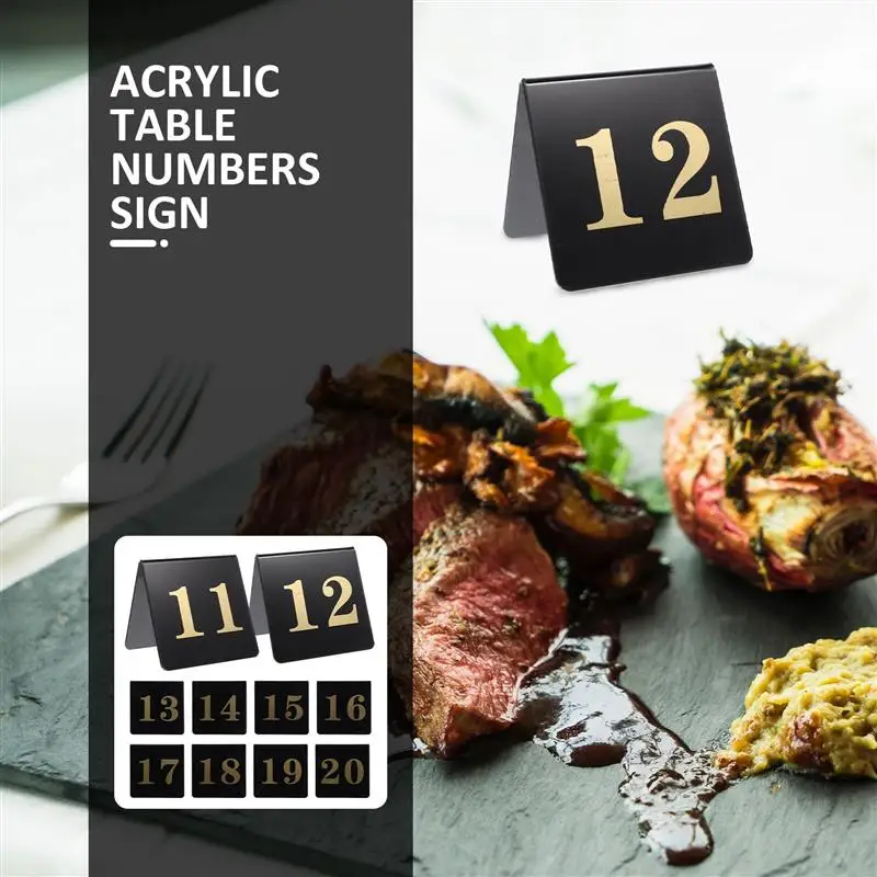 10Pcs Acrylic Table Numbers For Wedding Tent Cards Banquets Receptions Double-Sided Digital Table Number Plate For Hotel Banquet