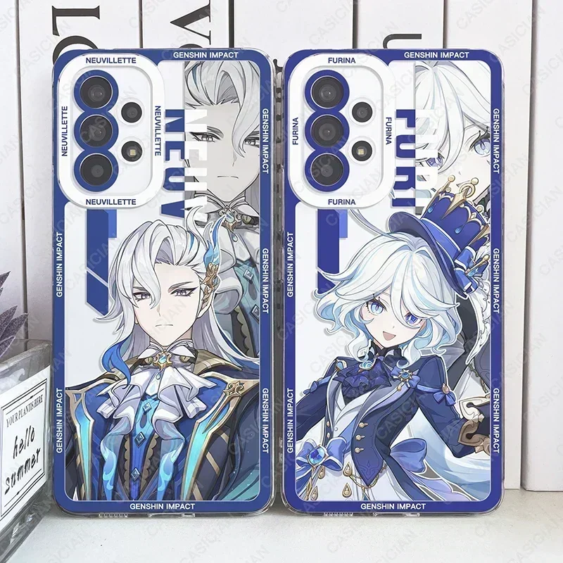 Genshin Impact Furina Charlotte Neuvillett Custodia Navia Per Samsung Galaxy S20 Fe S21 Plus S22 S23 Ultra A54 A53 A52 S24 A34 Cover