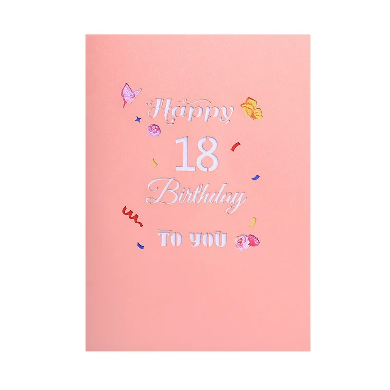 Greeting Cards 1 pcs Pop up style 3D flower birthday happy card hollowed out paper carving blessing gift gifts giving message cards