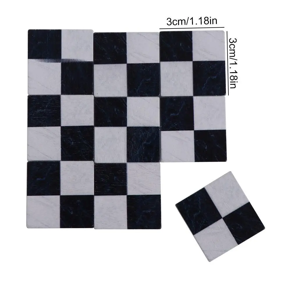 9pcs/set Pretend Play 1:6/1:12 Doll House Furniture Square Doll House Accessories Miniature Ceramic Tile Wood Block