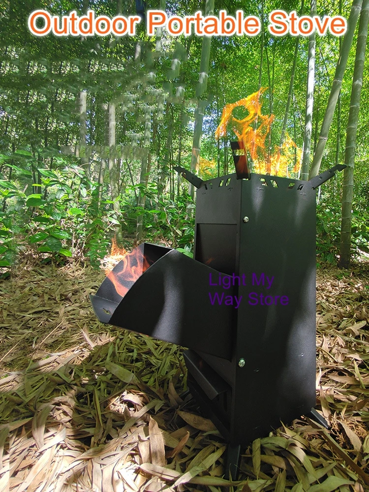 Rocket Stoves Outdoor Portable Firewood Stoves Camping Cooking