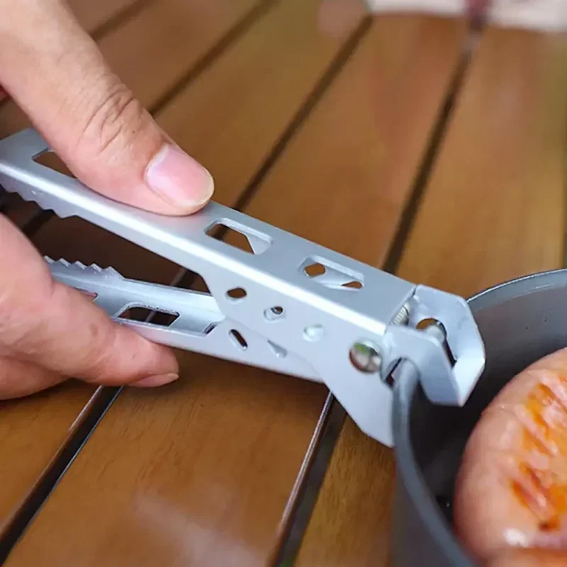 야외 캠핑 Anti-Scald 냄비 팬 그릇 그리퍼 하이킹 요리 피크닉 바베큐 조리기구 Anti-hot 핸들 홀더 클립 클램프