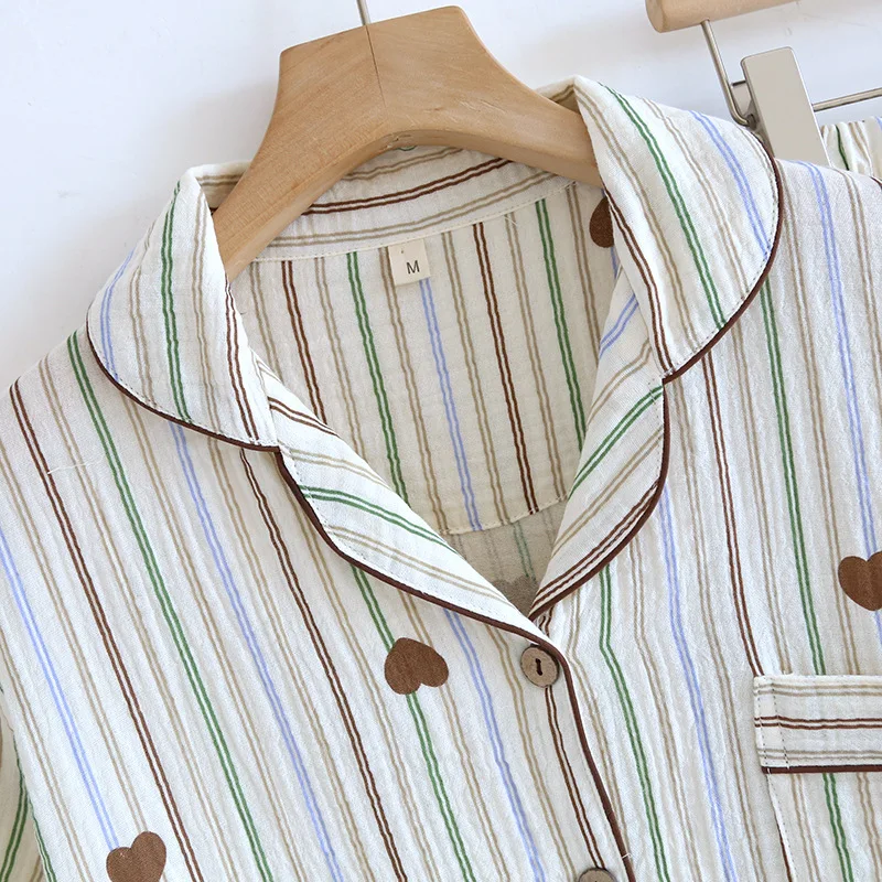 2024 New Women's Summer Pajama Set 100% Cotton Short Sleeves+Shorts+Pants Three Piece Cute Large Home Fury Set Sleepwear