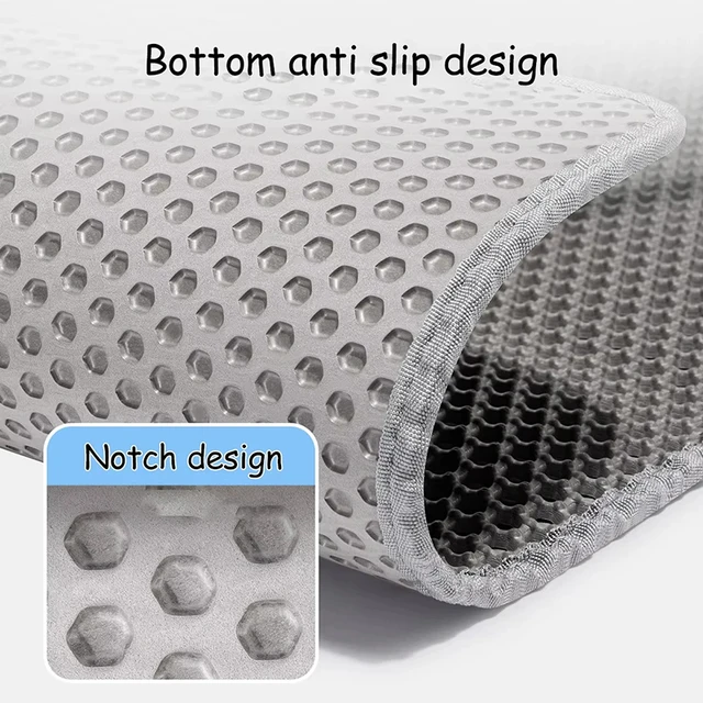 Cat Litter Mat Double Layer Waterproof Urine Proof Trapping Mat Easy to Clean Non-Slip Toilet Pad Cat Scratch Pad Large Foot Pad 6