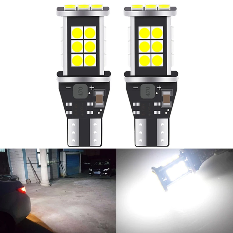 

2 шт. автомобильные фонари заднего хода T15 W16W 921 светодиодный ные лампы без ошибок 12 В 3030 24-SMD 7000 лм K белый Автомобильный задний фонарь для парковки