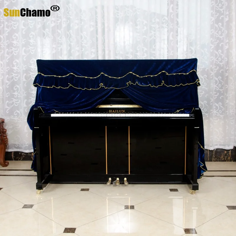 1PC Pleuche High Quality Velvet Piano Cover Classical Style Upright Piano Dust Cover without Stool KQ 008
