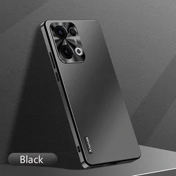 Sleek Metal Camera Full Protection Phone Case - Shockproof & Anti - Drop Soft Edge Bumper Cover for Reno 13 Pro 5G (Black)