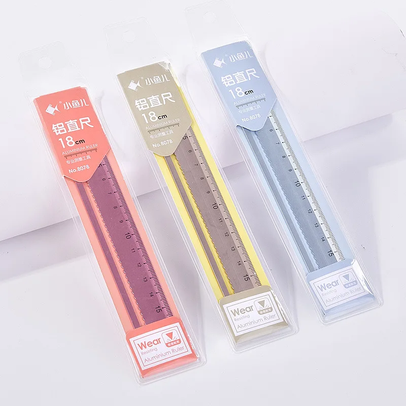 Aluminum Ruler Set Drafting Set With Storage Box Straight Ruler Protractor Students Measure Ruler Set Multi-Function Set 4pcs