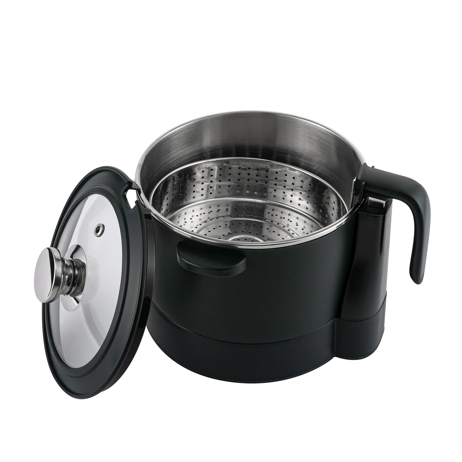1500W Smart Lifting Electric Hot Pot 3.2Qt Multifunctional Cooker 3 in1 Shabu Shabu Hot Pot Portable Travel Cooker
