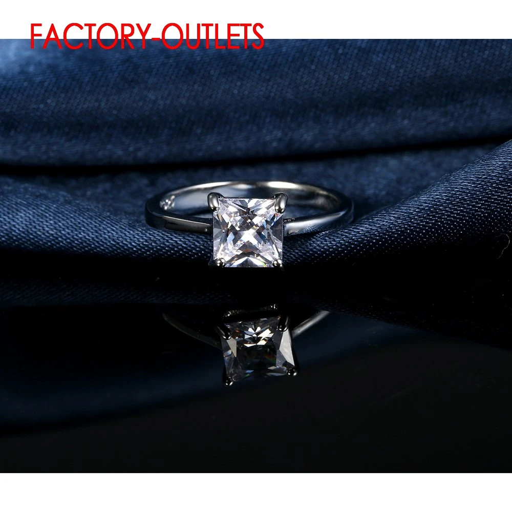 925 Silver Needle Bridal Ring Fashion Jewelry Square Cubic Zirconia Prong Setting Gift For Women Girls Engagement Anniversary wedding rings womens ring ring jewelry cubic zircon ring