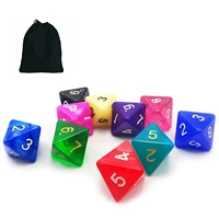 Bescon 10pcs Set of Multi Polyhedral Dice, 10 Count Assorted Random Multi Effected&Colored Pack of Dice in Drawstring Pouch 2
