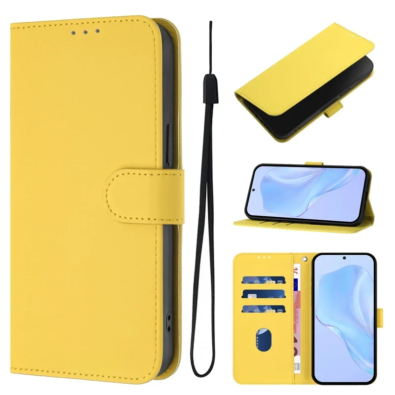 A55 A35 A16 Wallet Case For Samsung Galaxy A55 A16 A25 A25 A15 5G A06 A05S Cover Colorful Candy Solid Color Leather Case Funda 3