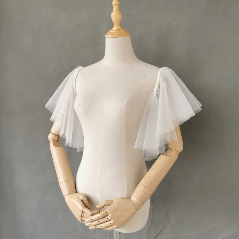 Wedding Dress Seperatel Short Sleeve Tulle Bridal Jacket arm sleeve Elegant detachable sleeves Strapless sleeve