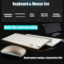 

2.4G Wireless Keyboard and Mouse Protable Mini Keyboard Mouse Combo Set for Notebook Laptop Mac Desktop PC Computer Smart TV PS4