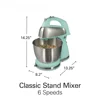 Classic Stand and Hand Mixer, 4 Quart Stainless Steel Bowl, 6 Speeds with Quick Burst, Blue, Blenders, Household 5