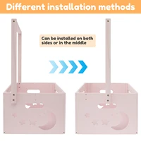 Wood Baby Shower Storage Basket Portable Newborn Baby Basket Decorative Baby Storage Crate with Handle for Boys Girls New Parent 2