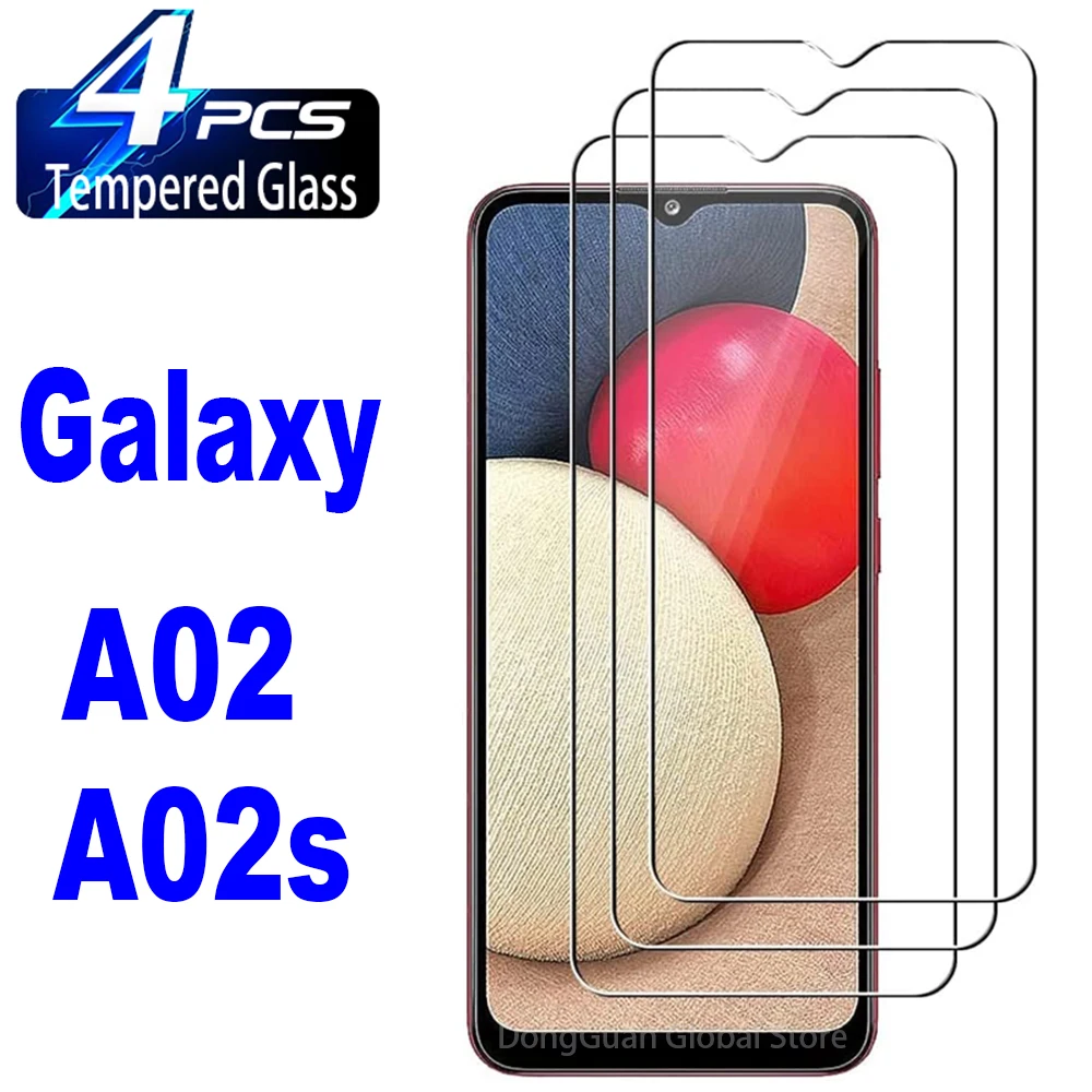 2/4Pcs Tempered Glass For Samsung Galaxy A02 A02s Screen Protector Glass Film protective glass for samsung a02 screen protector tempered glas on galaxy a 02 02a safety film samsun samsumg sansung samsunga02