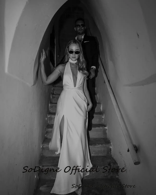 SoDigne Mermaid Simple Wedding Dresses Halter Sleeveless Bridal Dress Beach Long Wedding Gown Robe De Mairee Customized 17 Se034aa6a9c604cc78af826cc8cb9554fT