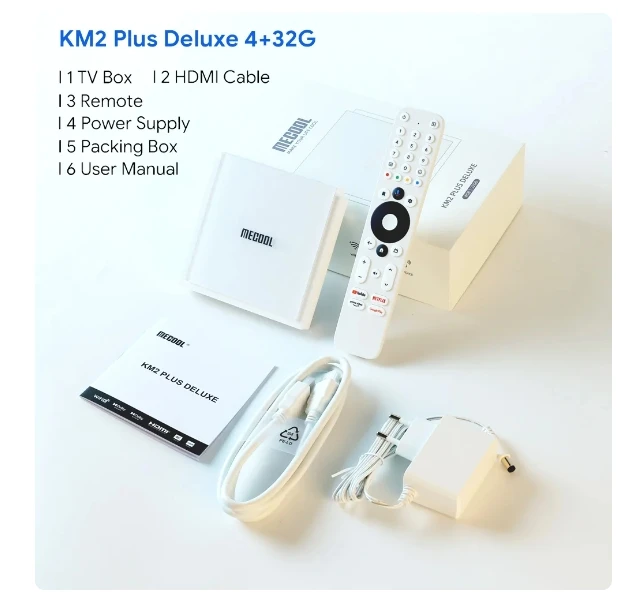 [Genuine]Mecool KM2 Plus Deluxe Android 11 TV Box Amlogic S905X4 Google Certified Netflix 4K ATV BOX 5G WiFi6 Super Media player