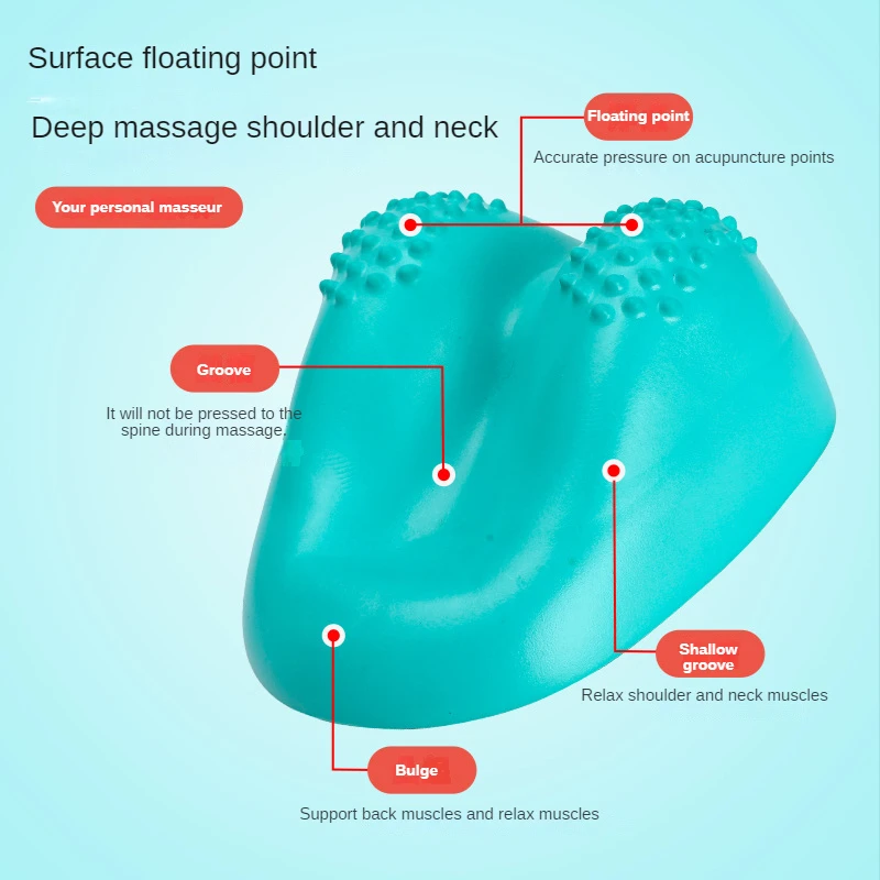 Neck Massager Pillow Finger Pressure Weighted Relief Neck Shoulder Massage Healing Cushion Cervical Chiropractic Traction Device