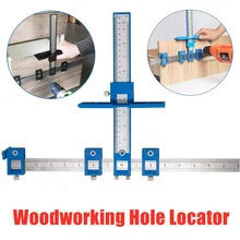 

Woodworking Hole Locator Multifunctional Furniture Carpentry Punch Locator Drill Guide Ruler Adjustable Drilling Positioner Tool