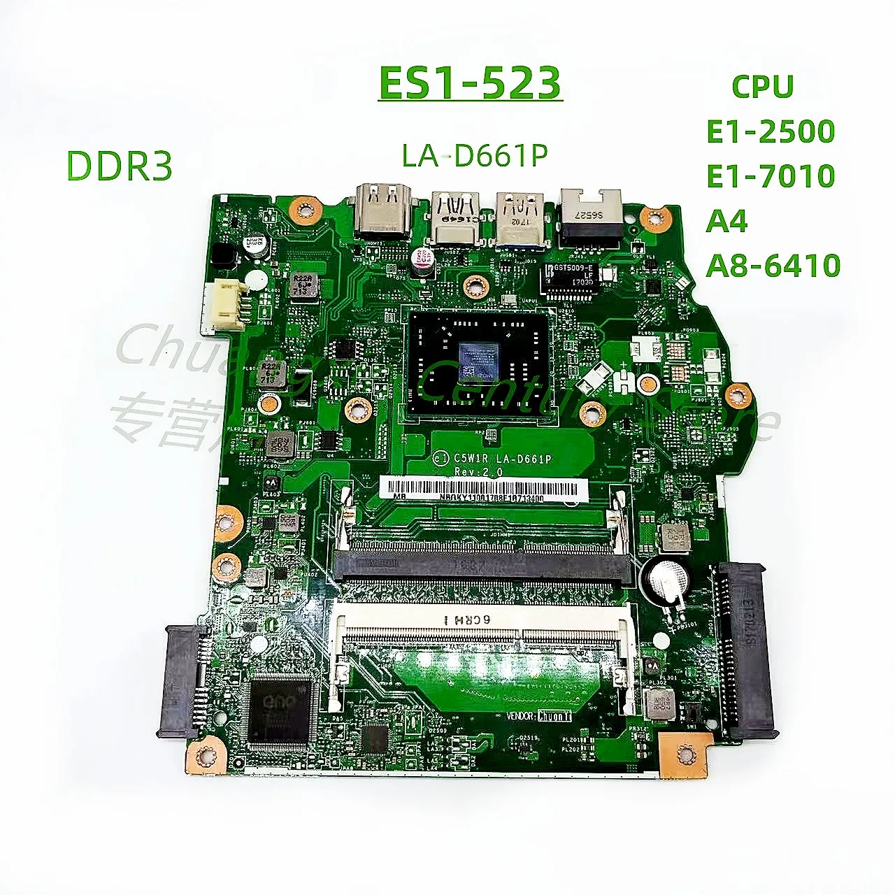 Placa-mãe Aplicável para Laptop Acer La-d661p Es1523 e1 a4 a6 a8 Cpu a9 Ddr3 100 Testado ok Antes do Envio